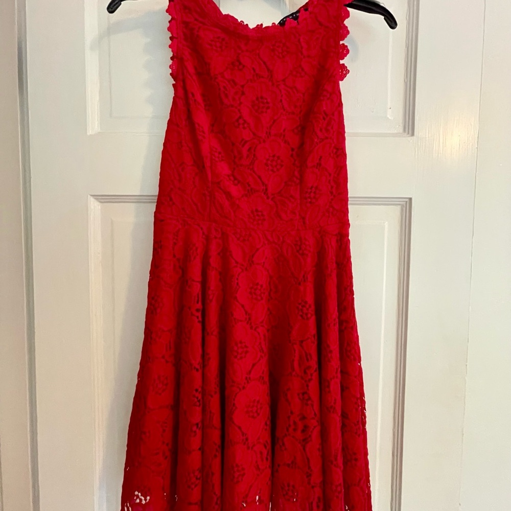 City Studio Red Halter A-Line Formal Dress